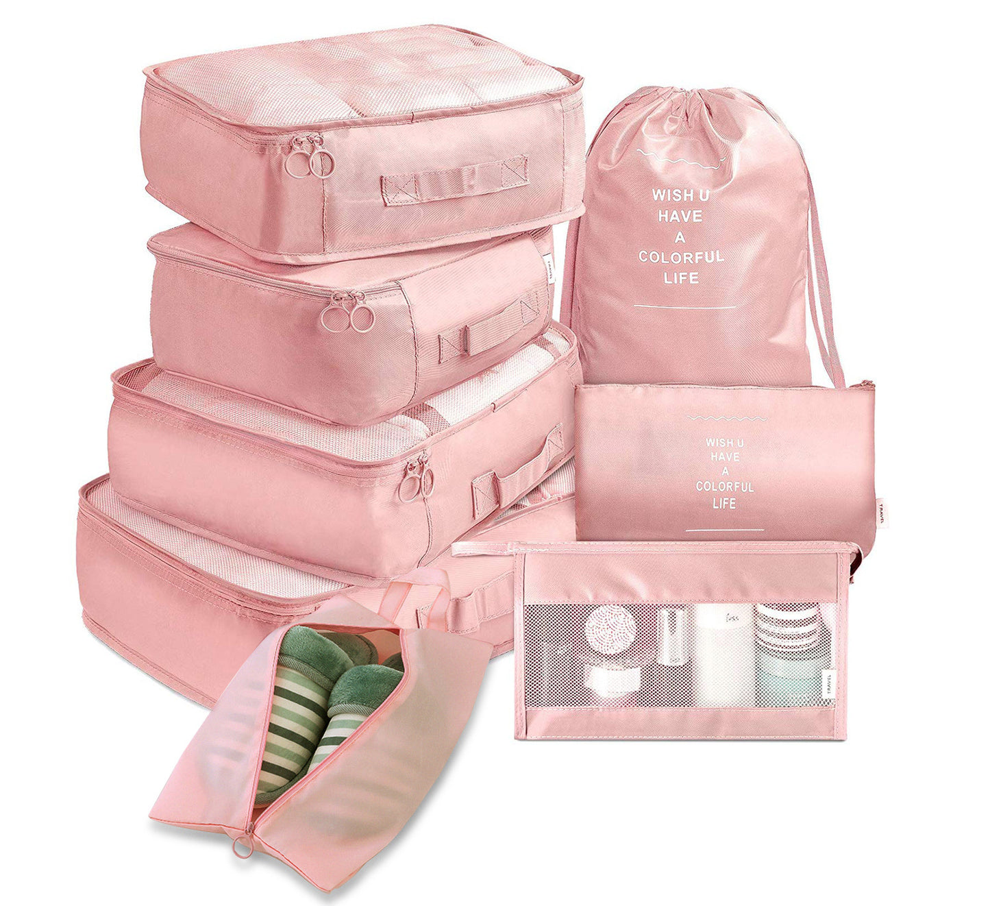 Set de 8 Piezas de Bolsas de Viaje Organizadoras